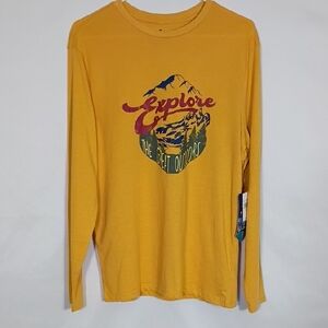 NWT Mountain And Isles Explore the Great Outdoors Honey Heather Long Sleeve Sz S
